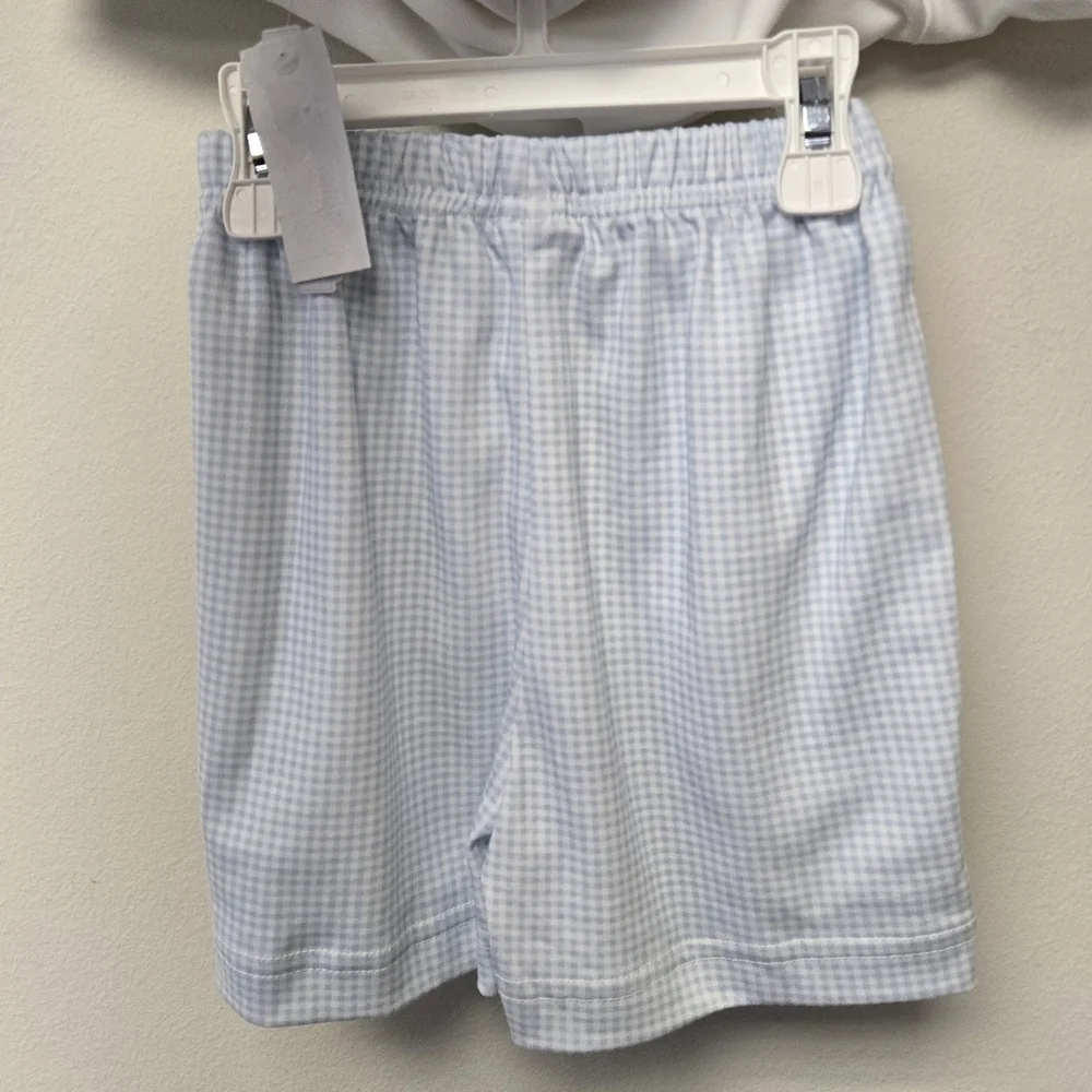 Edgehill Collection Round Neck Short Sleeve Golf Shirt & Gingham Shorts Set 4T
